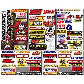 Set of 5 Motocross Dirt Bike Helmet Decal Kit Sticker Sheets #Su-501