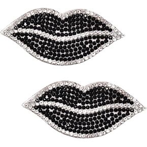 2 PCS Rhinestone Lip Shoe Clips Red Lips Shoe Buckles Shoe Decorations Shoe Accessories for High Heels Pumps