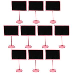 10pcs Mini Blackboard Mini Wooden Wedding Blackboard Chalkboard Place Cards Message Board Label Table with Stand Base - Pink