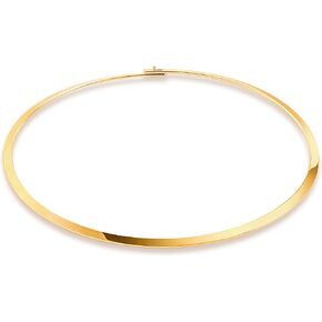 Aobei Pearl 18K Gold Cuff Choker Necklace for Women Chunky Wire Chain Collar Jewelry