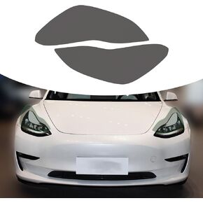 Bilisin Compatible with Car Headlight Protection Film Protective Sticker Accessories for Model 3 2019 2020 2021 2022 Dark Black