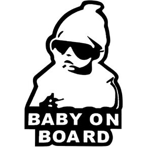ملصق Baby on Board للسيارة، علامات مضحكة لسلامة الأطفال، لاصق/قابل للإزالة/عاكس/مقاوم للماء، ملصق تحذيري لطيف للسلامة، لا حاجة للمغناطيس أو كوب الشفط (قطعتان)