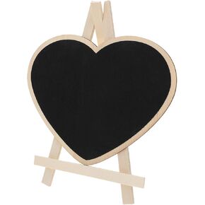Scicalife Heart Shaped Chalkboard Signs Wood Mini Blackboard Writing Board White Frame Chalkboards with Support Chalkboards Message Board Memo Blackboard for Wedding Party