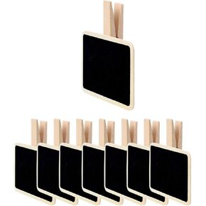 uxcell 8pcs Mini Chalkboards Signs with Clips Wood Chalkboard Tag for Weddings Party Message Board Notes Table Number Reminder Price Tag