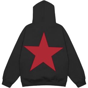Vamtac Oversize Star Graphic Hoodie Y2K Casual Unisex Hooded Hip Hop Long Sleeve Pullover trendy Hoodies 2024 Outfits
