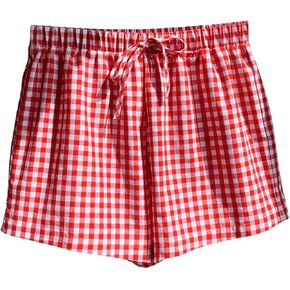 SHENHE Women's Plaid Shorts Drawstring Waist Loose Summer Shorts Gingham Lounge Shorts