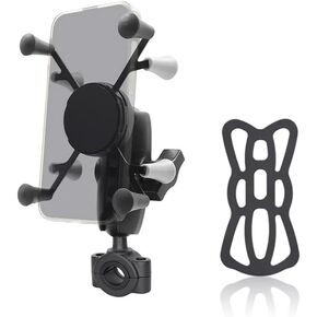Strg Phone Mount with Clamp Base, Universal Phone Holder for Rails 22 to 40mm in Diameter, Handlebar Phone Mount Compatible with Bike Motorcycle ATV/UTV and More Rails