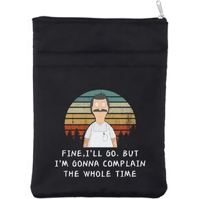 Bob’s TV Show Merchandise Book Sleeve Bob’s Belcher Inspired Book Cover Tina Cartoon Lovers Gift Burgers Fans Gift Waterproof Zipper Pouch (WholeTimeBblk)