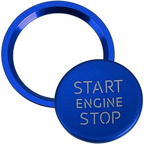 Blue Engine Start Stop Push Button Cover Trim Compatible with Audi a5 A6 B8 A6L C7 Q5 8R A4 C7 B9 A7 BT 2018 Ignition Start Button Cap Surrounding Trim Ring