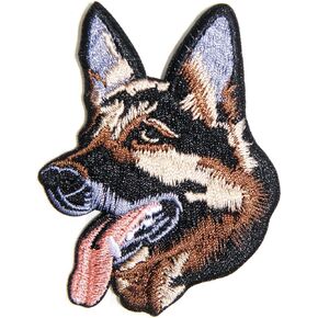 German Shepherd Alsatian Dog Pet Patch Sew Iron on Embroidered Sign Badge Costume Clothing