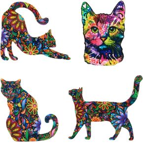 ornaland 4 قطع القط بروش دبابيس الاكريليك القط بروش دبابيس لطيف الحيوان طية صدر السترة دبابيس شارات التبعي للنساء الملابس أكياس حقائب الظهر السترات القبعات in Kuwait