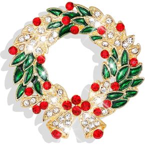 Christmas Pins and Brooches for Women Sparkly Rhinestones Christmas Tree Snowflake Bell Brooch Pin Christmas Jewelry Accessories Gifts Stuff