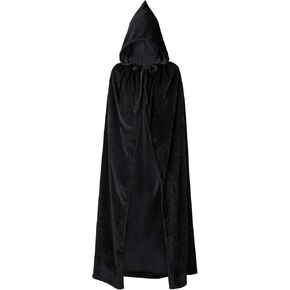 Century Star Kids Hooded Velvet Cloak Cape Boys Girls Child Halloween Christmas Dress up Party 3-16 Years Adult Men Women
