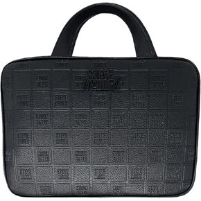 Steve Madden Women's Weekender Cosmetic Case (Black Logo Stamp)