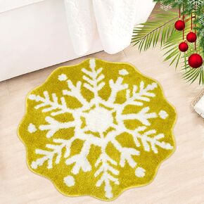 Christmas Bath Rugs for Bathroom - Pink Snowflake Shape Bathroom Rug,Soft and Absorbent Bath Mats,Non-Slip Rug for Shower Bath and Bedroom,Christmas Decoration Gifts(26in x 26in)