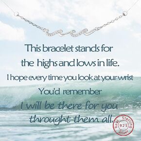 To My Daughter Bracelet,Daughter Birthday Gift,Wave Bracelet for Daughter Gifts from Mom, S925 Sterling Silver Gifts for Daughter from Dad, Gift for Graduation,Chrismas,Thank's Giving Bracelet