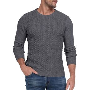 Sailwind Men's Crewneck Pullover Sweater Casual Knitted Twist Sweaters