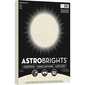 Astrobrights® Specialty Parchment Card Stock, Natural, Letter (8.5" x 11"), 65 Lb, Pack Of 100