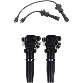ENA Set of 2 Ignition Coil Pack with Wire Set Compatible with Hyundai Kia 2001-2006 Santa Fe Magentis Optima, 1999 2000 2001 2002 2003 2004 2005 Sonata 2.4L L4 Replacement for UF285 2730138020 4683