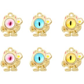 Evil Eye Charms Cartoon Monster Charms Pendants For Key Chain Jewelry Making Gold Plated Charms DIY Necklace Bracelet