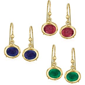 Ross-Simons 10.00 ct. t.w. Multi-Gemstone Jewelry Set: 3 Pairs Of Drop Earrings in 18kt Gold Over Sterling