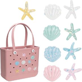 Ocean Charms for Bogg Bag and Simply Southern Tote - Decorative Charm Insert Accessories for Women's Rubber Beach Tote Bag