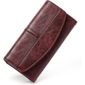RFID Blocking Womens Wallet Large Capacity Leather Phone Credit Card Holder for Women Organizer Purse