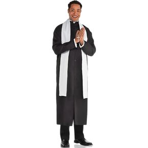 Amscan Classic Black & White Adult Priest Costume - Standard Size - Perfect for Church Events & Costume Parties, Pack of 3