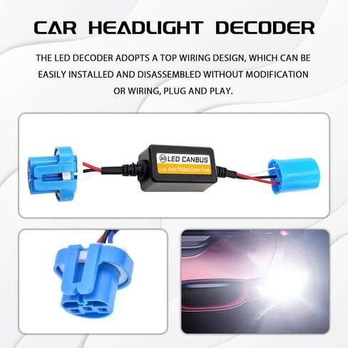قطعتان 9006/9005/9012 وحدة فك ترميز المصابيح الأمامية LED، مكثفات إلغاء تشفير خطأ تحذير السيارة، طقم مقاوم وامض LED، محول تسخير مضاد للوميض لمصباح LED للسيارات والشاحنات وسيارات الدفع الرباعي in Kuwait