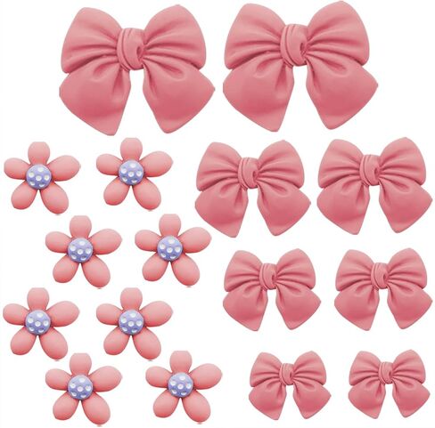 16Pcs Bow Flower Shoe Charms for Women Shoes Accessories for Clog Sandals/Slippers/Bracelet in Kuwait