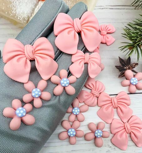 16Pcs Bow Flower Shoe Charms for Women Shoes Accessories for Clog Sandals/Slippers/Bracelet in Kuwait