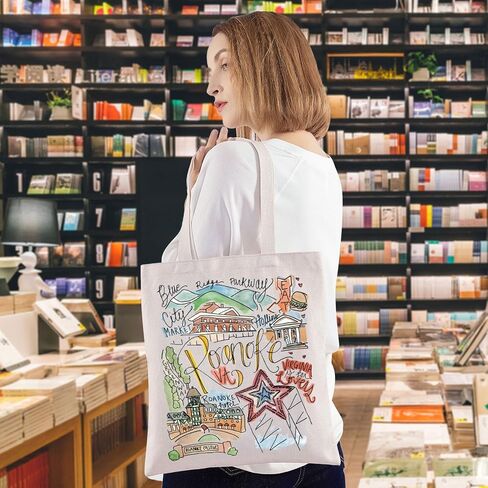 WZMPA Roanoke Virginia Travel Tote Bag Roanoke Souvenir Gift Roanoke Mill Mountain Park Trail Shoulder Bag in Saudi Arabia