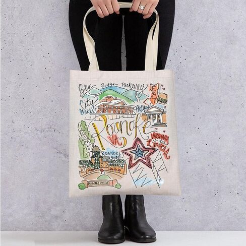 WZMPA Roanoke Virginia Travel Tote Bag Roanoke Souvenir Gift Roanoke Mill Mountain Park Trail Shoulder Bag in Saudi Arabia