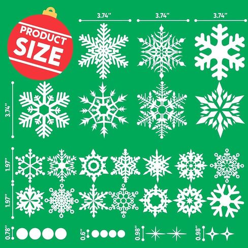 JOYIN 212PCS Christmas Snowflakes Window Clings, 12 Sheets White Christmas Snow Decorations Stickers, Snow Flakes Decorating Decals for Winter Party Xmas Decorations New Year Supplies in Saudi Arabia