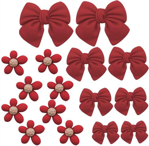 16Pcs Bow Flower Shoe Charms for Women Shoes Accessories for Clog Sandals/Slippers/Bracelet in Kuwait