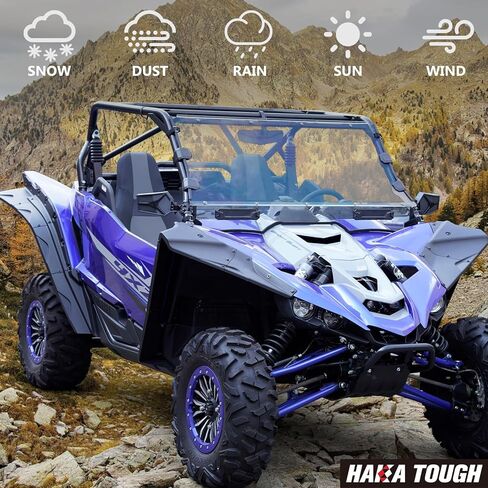 HAKA زجاج أمامي متين لملحقات Yamaha YXZ 1000 2019-2024، زجاج أمامي بفتحات تهوية لـ YXZ 1000R نافذة أمامية كاملة مقاومة للغبار ومتينة in Kuwait