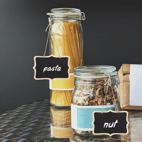 20pcs Mini Chalkboard Tags with Strings, 3.3 x 2.4 Inch Hanging Chalkboard Tags Small Wooden Chalkboard Signs Blackboard Massage Labels Name Tags for Kitchen Garden Gift Party Decoration in Saudi Arabia