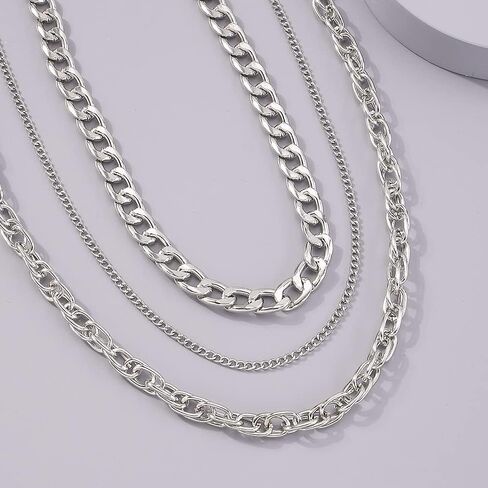YOOESTORES82 Chunky Gold Layered Chain Necklaces, Thick Cuban Carabiner Chain Choker Necklaces, Exaggerated Punk Hip Hop Jewelry Gifts for Women in Saudi Arabia
