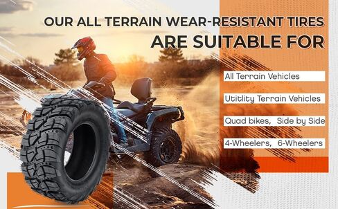 GARVEE ATV UTV Tires 25x8-12 6 PR, Tubeless, Set of 2 in Kuwait