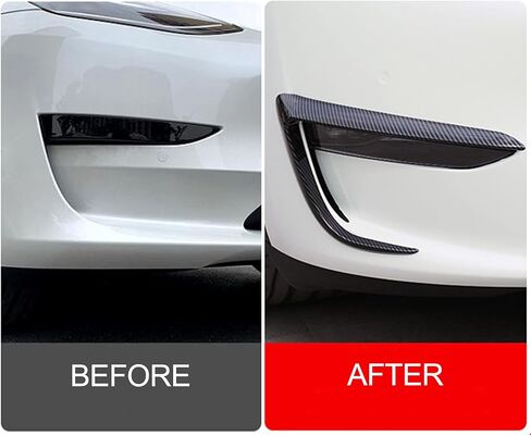 for Tesla Model Y Front Fog Light Trim Cover Fog Lamp Frame Blade Trim Eyebrow Spoiler for Tesla Model Y 2019 2020 2021 2022 2023 (ABS Glossy Carbon Fiber) in Saudi Arabia