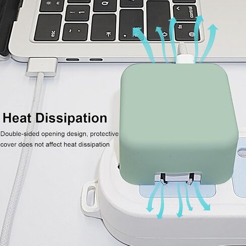 35W Dual USB-C Port Power Adapter Sleeve Cover Soft Liquid Silicone Charger Case for MacBook Air 13.6 15.3 inch M3 M2 2024 2023 Model A2681 A3113 A2941 A3114, Green in Kuwait