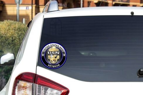 2 حزمة من ملصقات الفينيل للمحاربين القدامى في البحرية الأمريكية - 4 بوصات - ملصقات المحاربين القدامى في الجيش الأمريكي لسيارة شاحنة فان نافذة ممتص الصدمات للكمبيوتر المحمول والكمبيوتر اللوحي وزجاجة مياه وأي سطح أملس in Kuwait