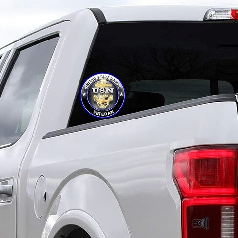 2 حزمة من ملصقات الفينيل للمحاربين القدامى في البحرية الأمريكية - 4 بوصات - ملصقات المحاربين القدامى في الجيش الأمريكي لسيارة شاحنة فان نافذة ممتص الصدمات للكمبيوتر المحمول والكمبيوتر اللوحي وزجاجة مياه وأي سطح أملس in Kuwait