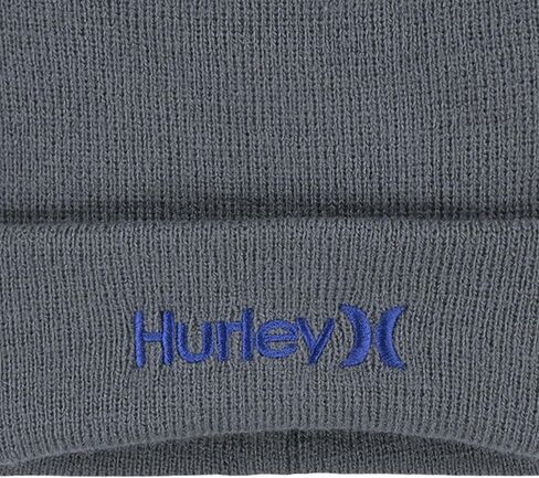 Hurley Boy's Striped Beanie and Gloves 2 Piece Set (Obsidian(9A7115-695)/Orange, 8-20) in Saudi Arabia