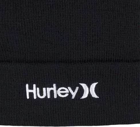 Hurley Boy's Striped Beanie and Gloves 2 Piece Set (Obsidian(9A7115-695)/Orange, 8-20) in Saudi Arabia