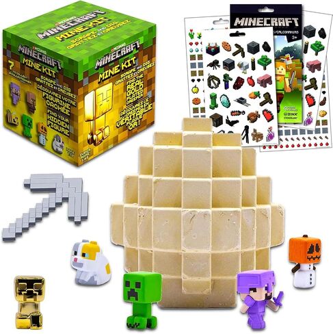 Minecraft Mine Kit Gold Creeper Dig It Toy - Bundle with Minecraft Mine Kit with Mystery Minecraft Figure Plus Stickers, More | Minecraft Dig Toy for Kids in Saudi Arabia
