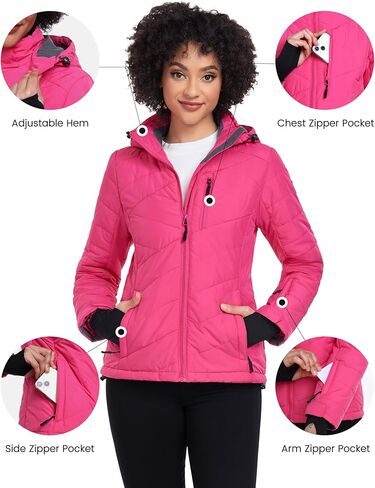 Little Donkey Andy Women's Warm Ski Jacket Water Resistant Insulated Snowboarding Jacket Windproof Winter Snow Coat in Kuwait