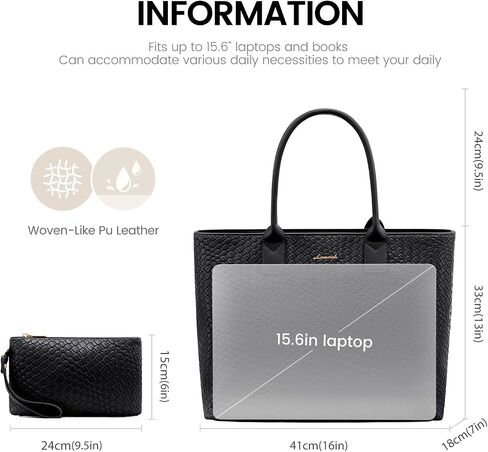 LOVEVOOK Laptop Purses and Handbags for Women, 15.6 Inch Computer Bag Work Tote Briefcase Satchel Handbags for Women with Small Clutch, Apricot in Saudi Arabia