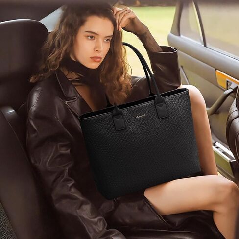 LOVEVOOK Laptop Purses and Handbags for Women, 15.6 Inch Computer Bag Work Tote Briefcase Satchel Handbags for Women with Small Clutch, Apricot in Saudi Arabia