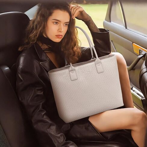 LOVEVOOK Laptop Purses and Handbags for Women, 15.6 Inch Computer Bag Work Tote Briefcase Satchel Handbags for Women with Small Clutch, Apricot in Saudi Arabia